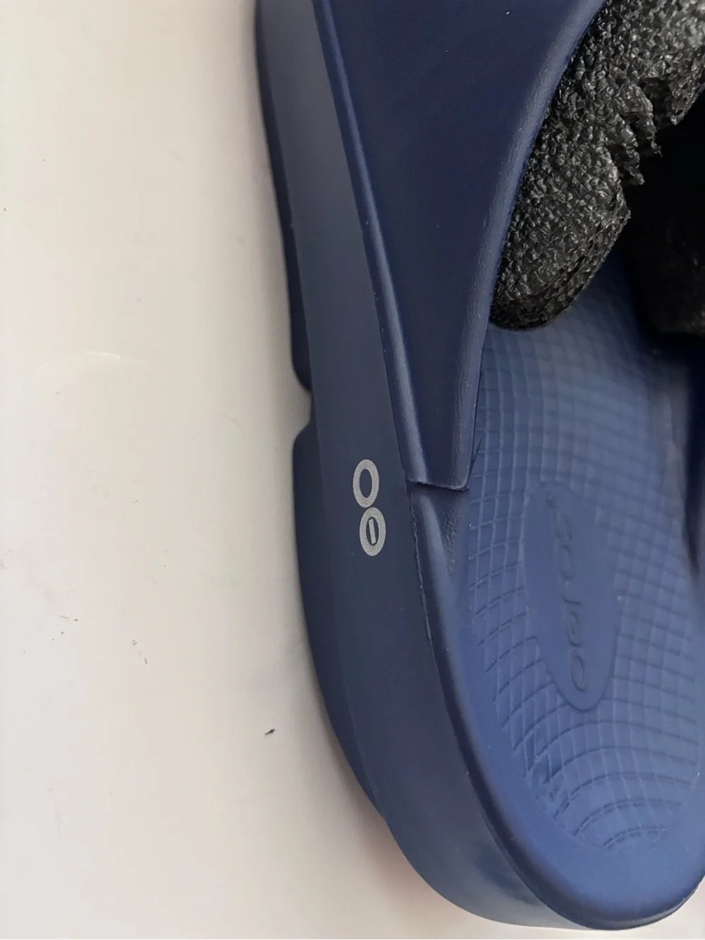 OOFOS Navy Blue Recovery Slide Sandals